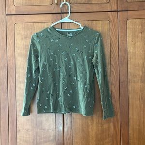 Green Floral Long Sleeve Tee